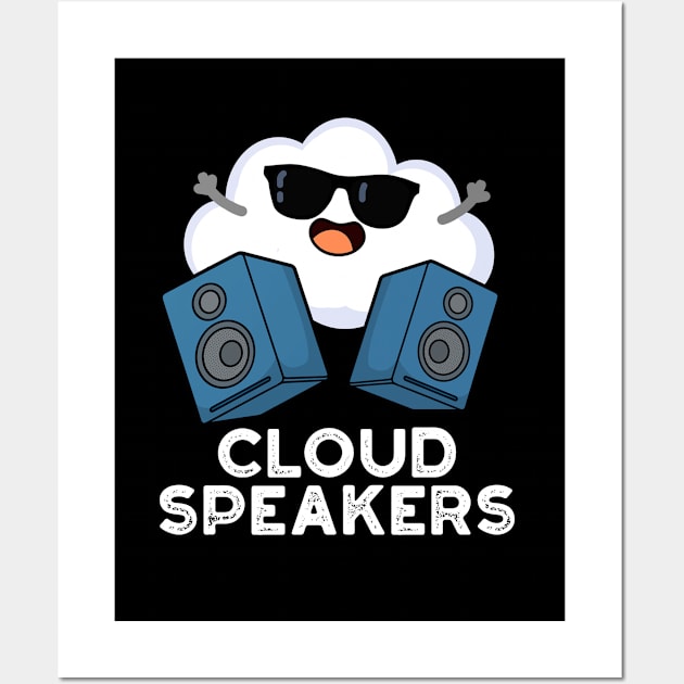 Cloud Speakers Cute Weather Pun Wall Art by punnybone